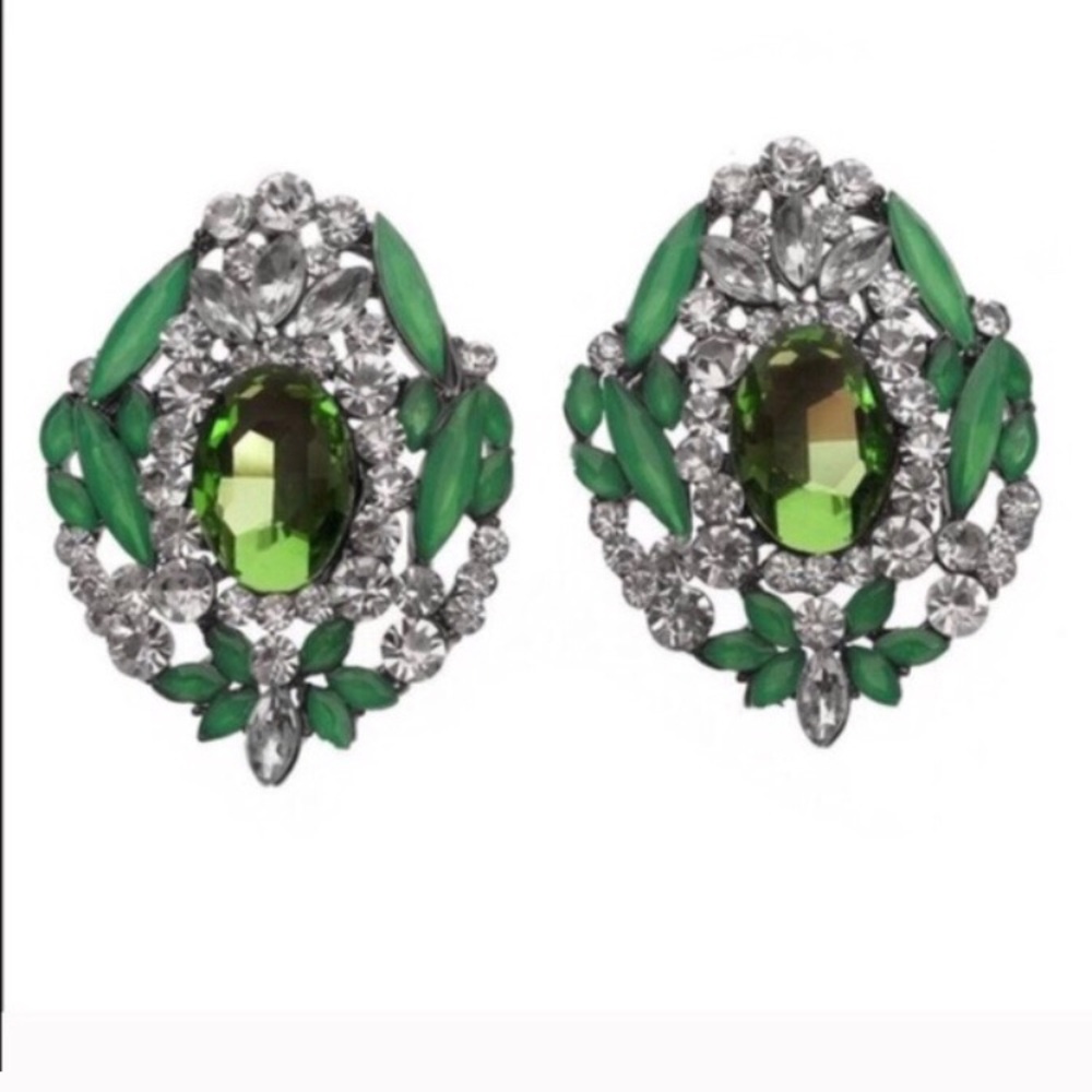 T&J design emerald green statement studs